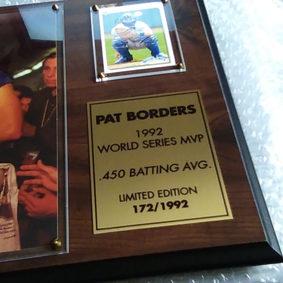 Pat Border 1992 World Series MVP Plaque - Picture 2 of 14